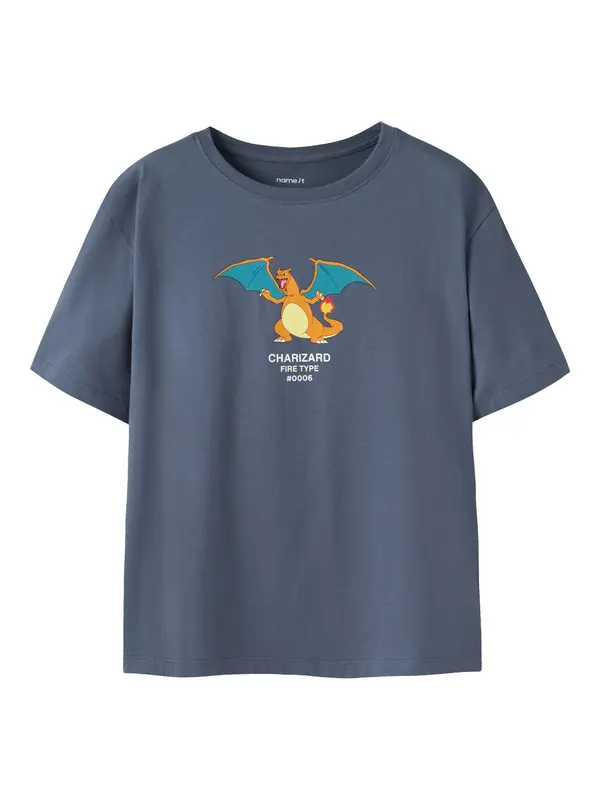 NAME IT NAME IT Majica 'NKMJyk Pokemon'  safir / azur / temno oranžna / off-bela