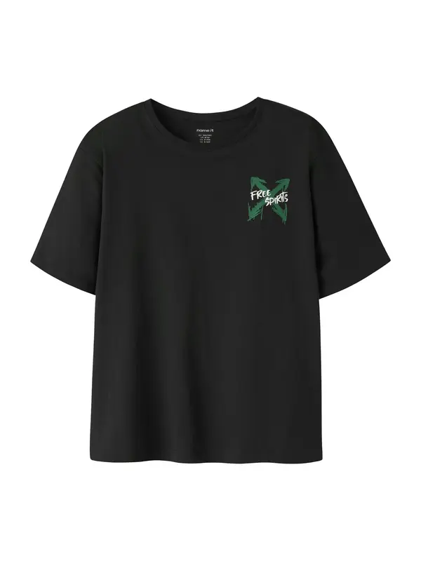 NAME IT NAME IT Majica 'NKMKEMUEL'  zelena / črna / bela