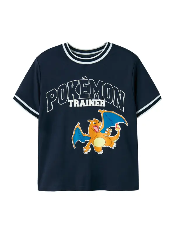 NAME IT NAME IT Majica 'NKMMoris Pokemon'  modra / mornarska / oranžna / bela