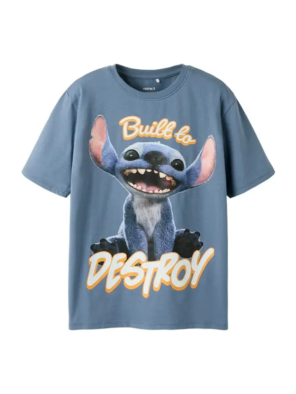 NAME IT NAME IT Majica 'NKMNila Stitch'  golobje modra / oranžna / roza / bela