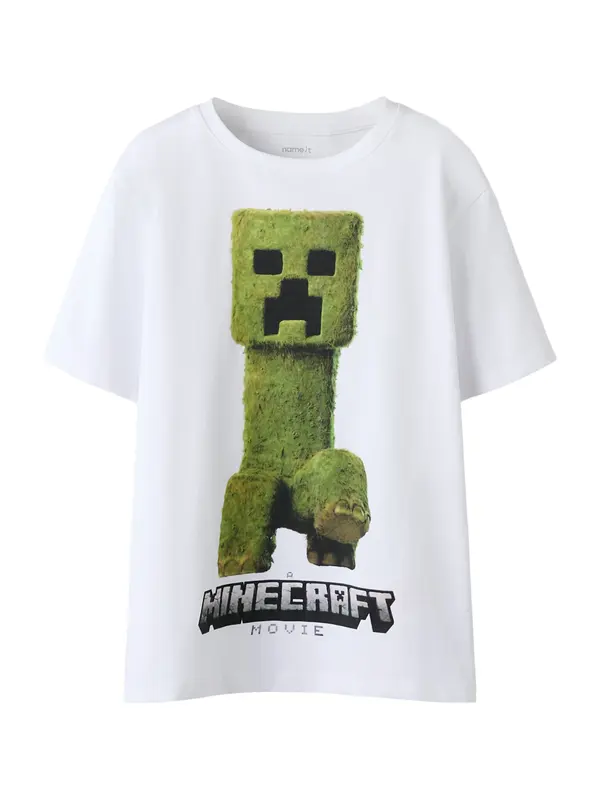 NAME IT NAME IT Majica 'NKMNORAN MINECRAFT'  siva / zelena / črna / bela