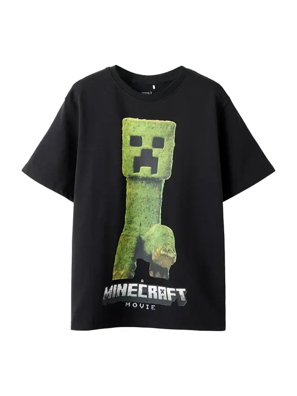 NAME IT NAME IT Majica 'NKMNORAN MINECRAFT'  siva / zelena / črna / bela