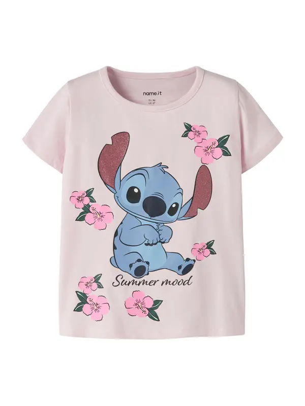 NAME IT NAME IT Majica 'NMFAnn Stitch'  opal / čokolada / roza / svetlo roza