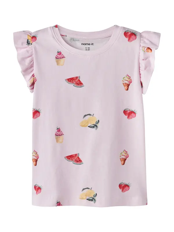 NAME IT NAME IT Majica 'NMFJOVINER'  limona / jelka / rosé / temno rdeča