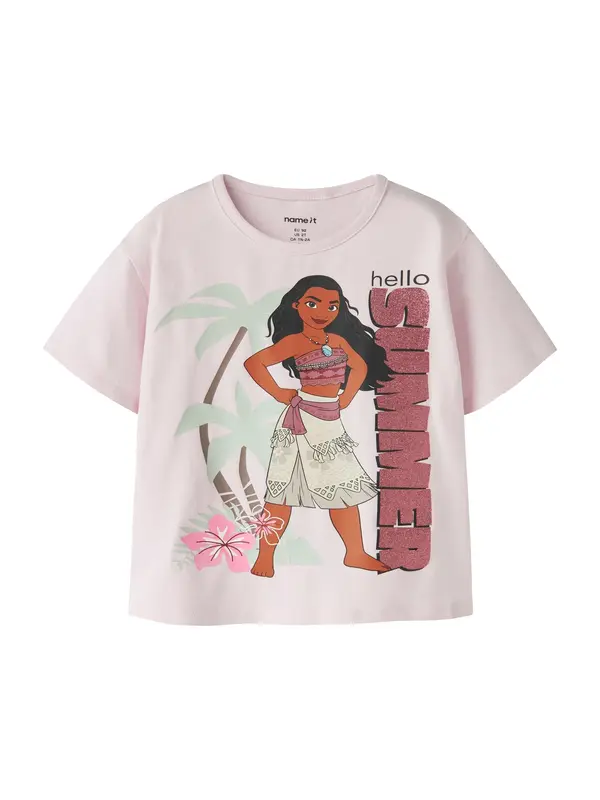 NAME IT NAME IT Majica 'NMFMIDI MOANA'  svetlo zelena / temno oranžna / roza / rosé
