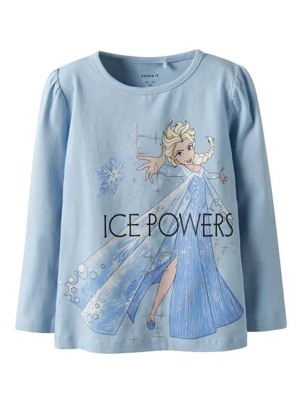 NAME IT NAME IT Majica 'NMFOSMA FROZEN'  svetlo modra / puder / črna / bela