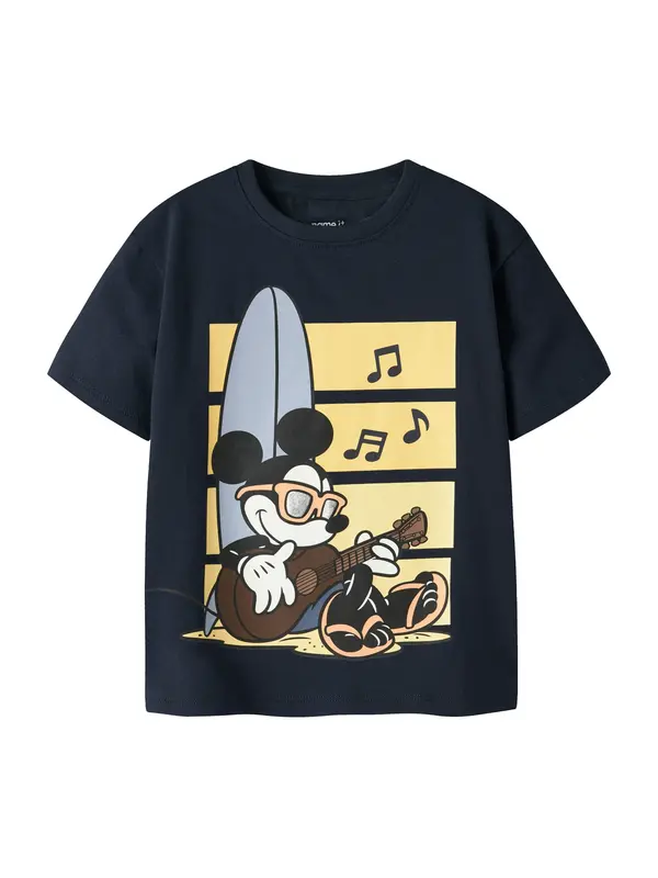 NAME IT NAME IT Majica 'NMMART MICKEY'  nočno modra / opal / temno rjava / med