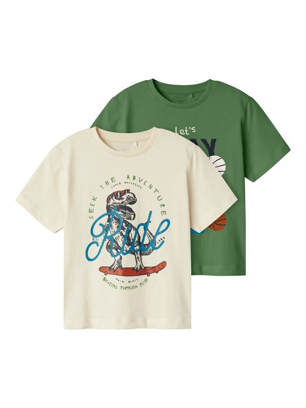 NAME IT NAME IT Majica 'NMMBENNIBO'  bež / modra / zelena / črna