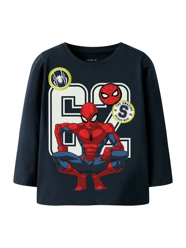 NAME IT NAME IT Majica 'NMMDEEP SPIDER'  mornarska / rdeča / bela