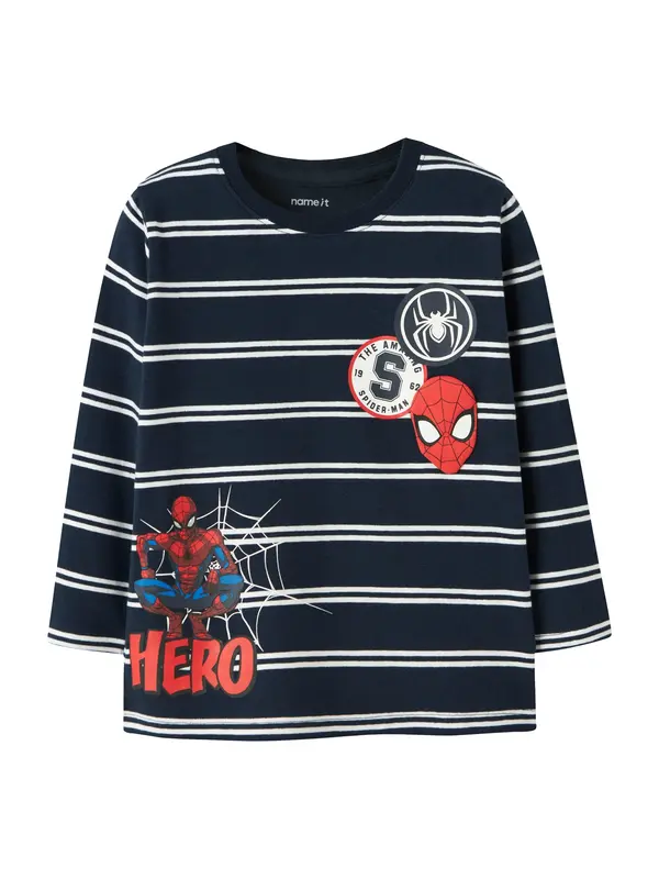 NAME IT NAME IT Majica 'NMMFreman Spider'  modra / mornarska / rdeča / bela