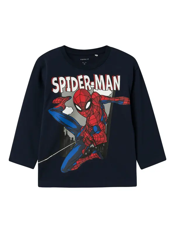 NAME IT NAME IT Majica 'NMMJuice Spider'  mornarska / temno rjava / rdeča / bela