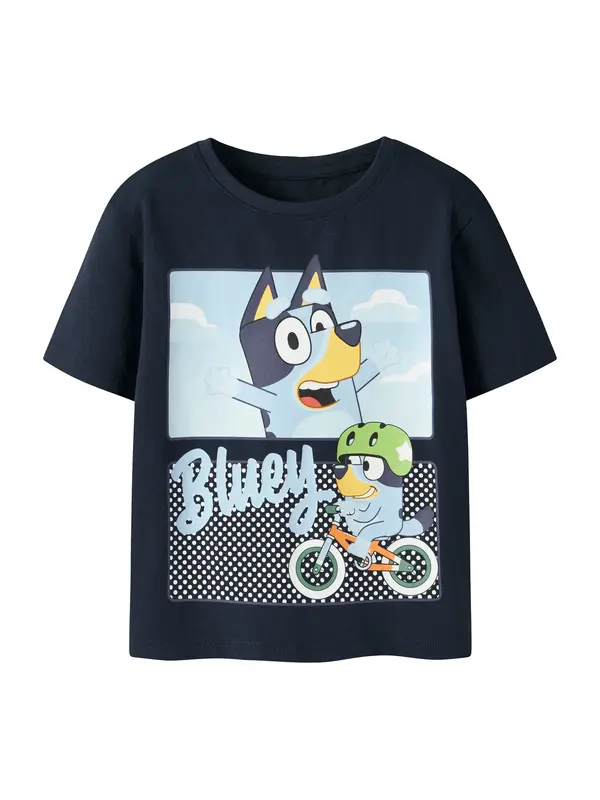 NAME IT NAME IT Majica 'NMMMALIH BLUEY'  mornarska / svetlo modra / kivi / bela