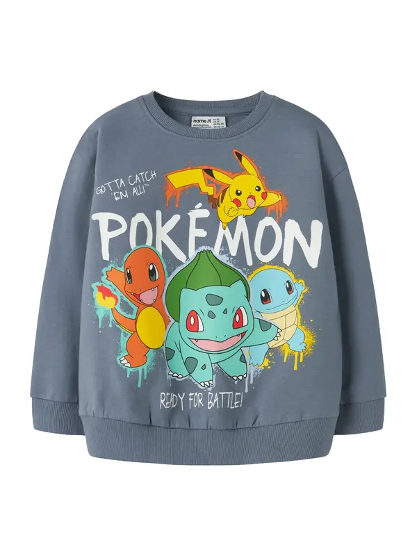 NAME IT NAME IT Majica 'NMMNOA POKEMON'  golobje modra / rumena / oranžna / bela