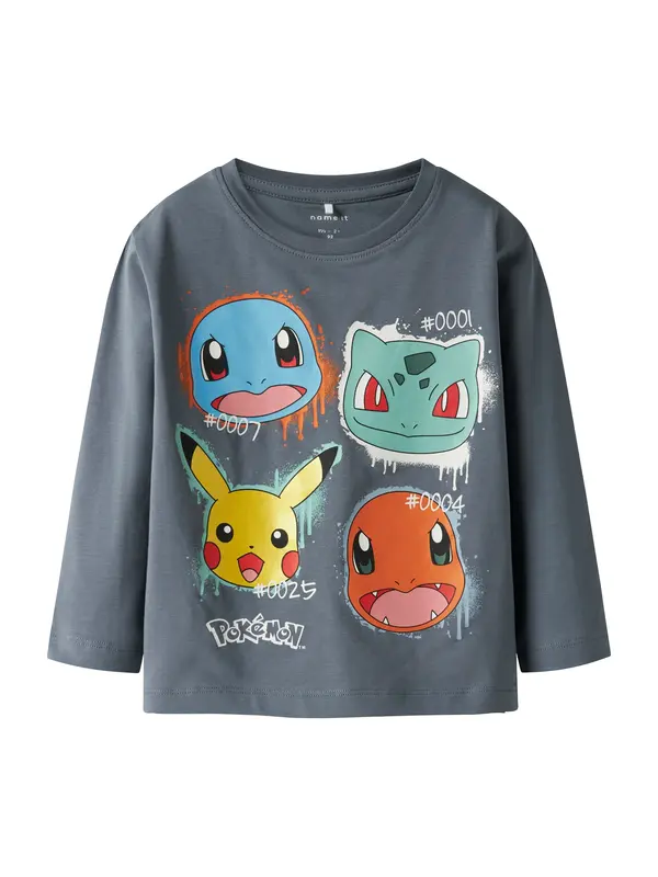NAME IT NAME IT Majica 'NMMNor Pokemon'  golobje modra / svetlo modra / meta / svetlo oranžna