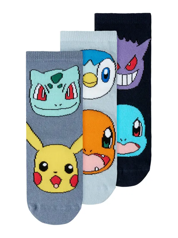 NAME IT NAME IT Nogavice 'NMMNORIS POKEMON'  mornarska / golobje modra / svetlo modra / bela