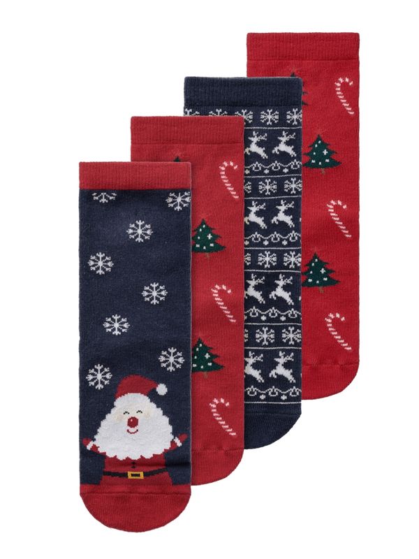 NAME IT NAME IT Nogavice  safir / rdeča / bela