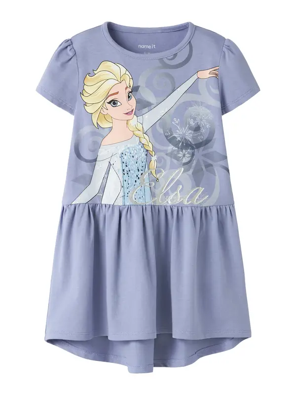 NAME IT NAME IT Obleka 'NMFMomsa Frozen'  nude / pastelno modra / svetlo lila / srebrna