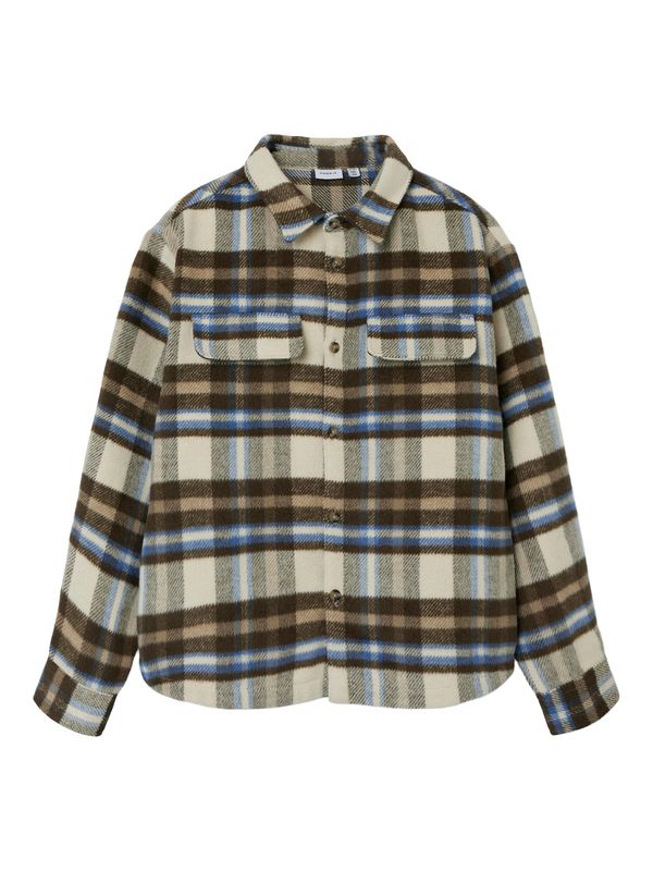 NAME IT NAME IT Srajca 'NKMOWE'  bež / modra / rjava