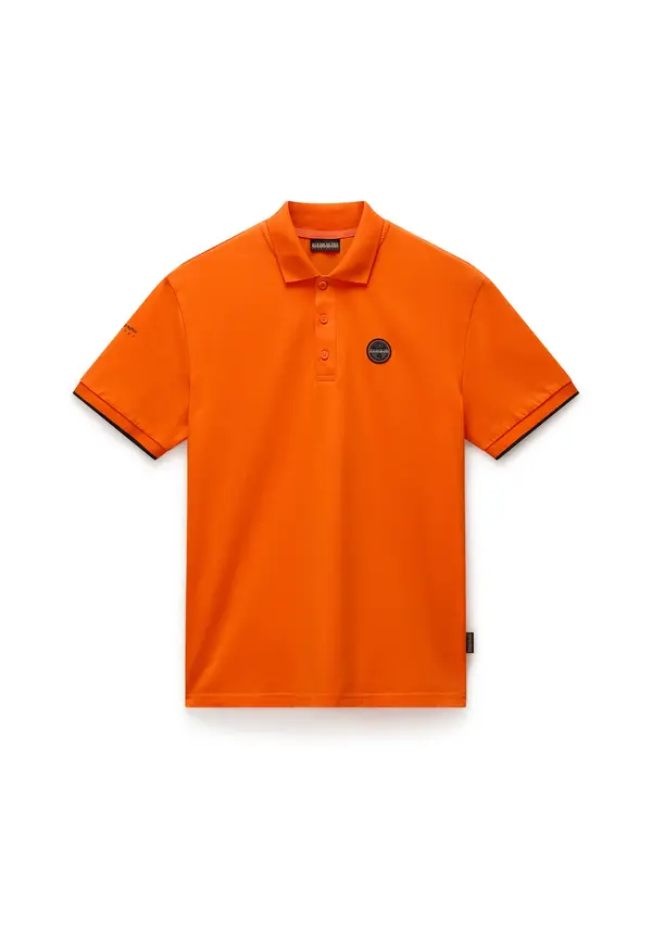 NAPAPIJRI NAPAPIJRI Majica 'E-Badge Sum'  neonsko oranžna / črna
