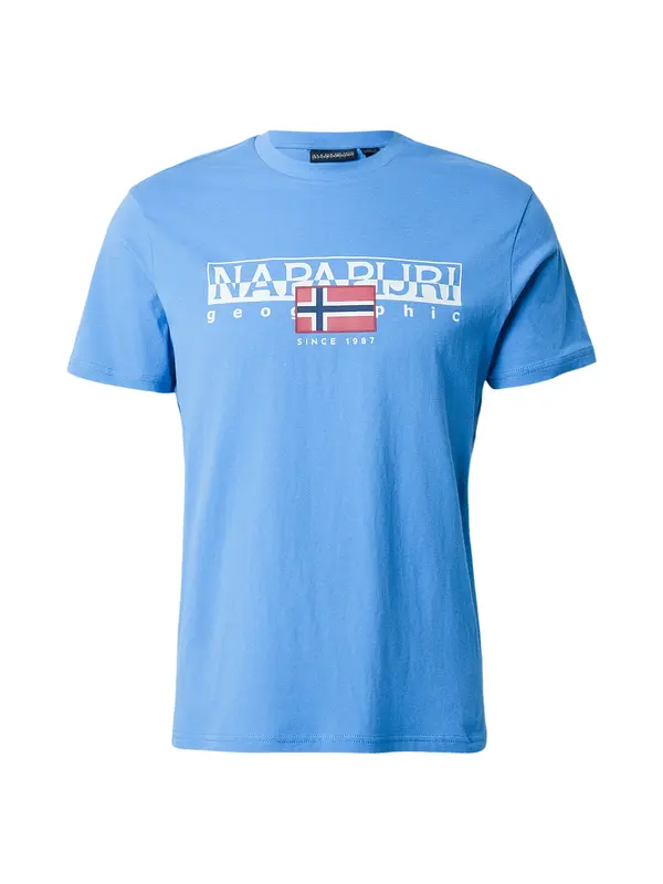 NAPAPIJRI NAPAPIJRI Majica 'S-AYLMER'  svetlo modra / rdeča / bela