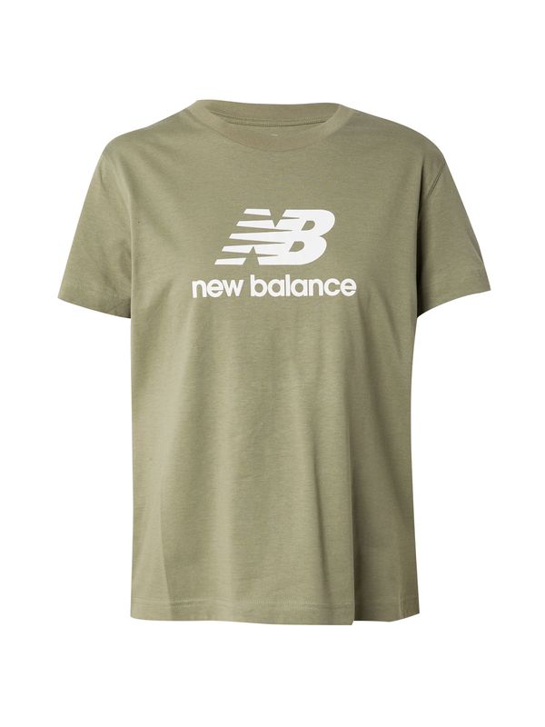 new balance new balance Majica 'Essentials'  oliva / bela