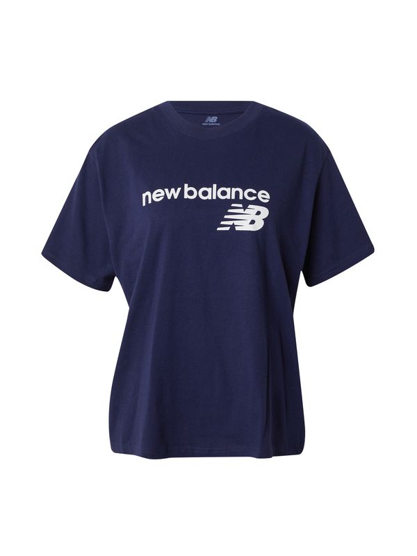 new balance new balance Majica  mornarska / bela