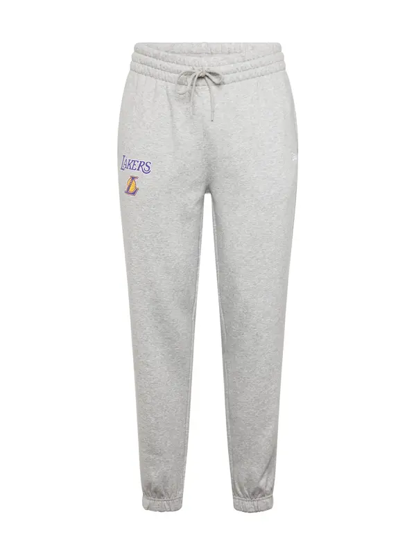NEW ERA NEW ERA Hlače 'NBA ESSENTLS LOSLAK'  siva / temno liila / svetlo oranžna