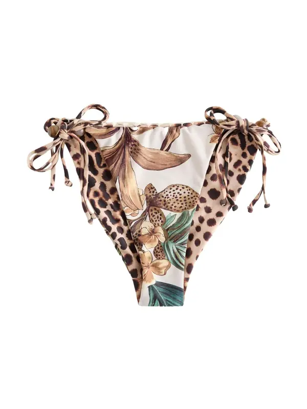 Next Next Bikini hlačke  kremna / kamela / smaragd / črna