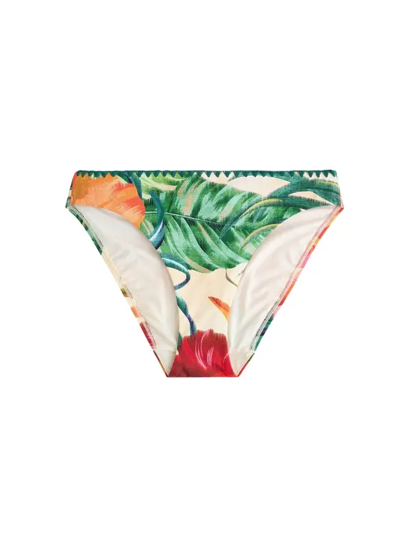 Next Next Bikini hlačke  kremna / zelena / temno zelena / svetlo oranžna