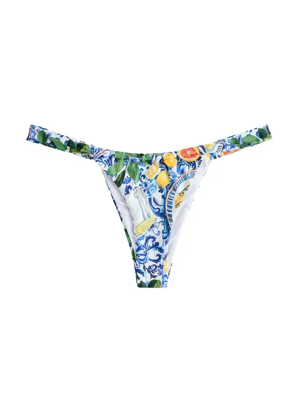 Next Next Bikini hlačke  temno modra / limona / zelena / bela