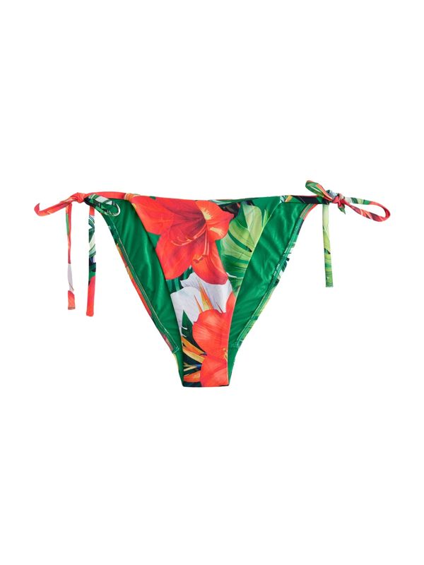 Next Next Bikini hlačke  travnato zelena / temno oranžna / naravno bela