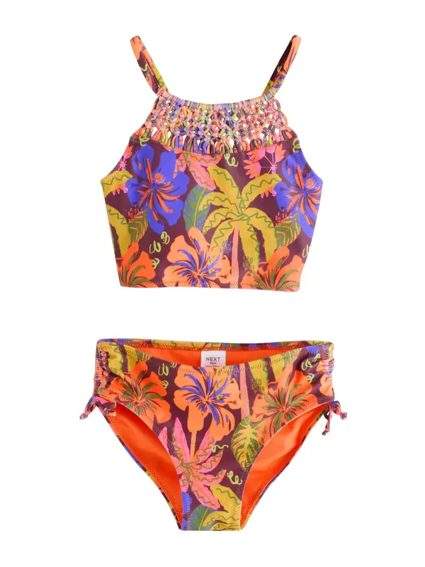 Next Next Bikini  indigo / svetlo zelena / jajčevec / oranžna