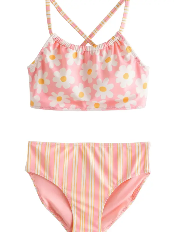Next Next Bikini  rumena / roza / bela