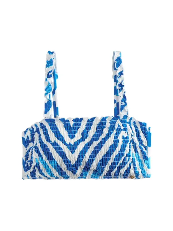 Next Next Bikini zgornji del  azur / kraljevo modra / off-bela