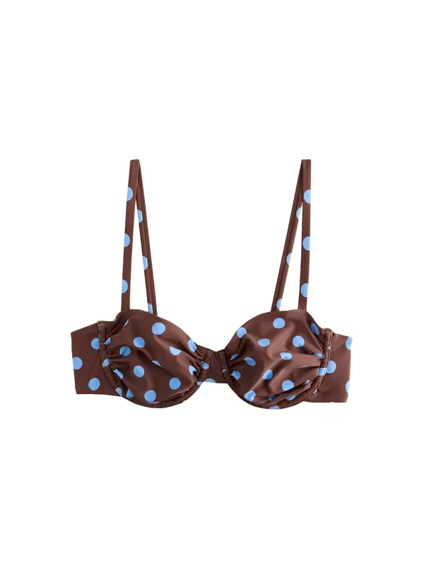 Next Next Bikini zgornji del  golobje modra / čokolada