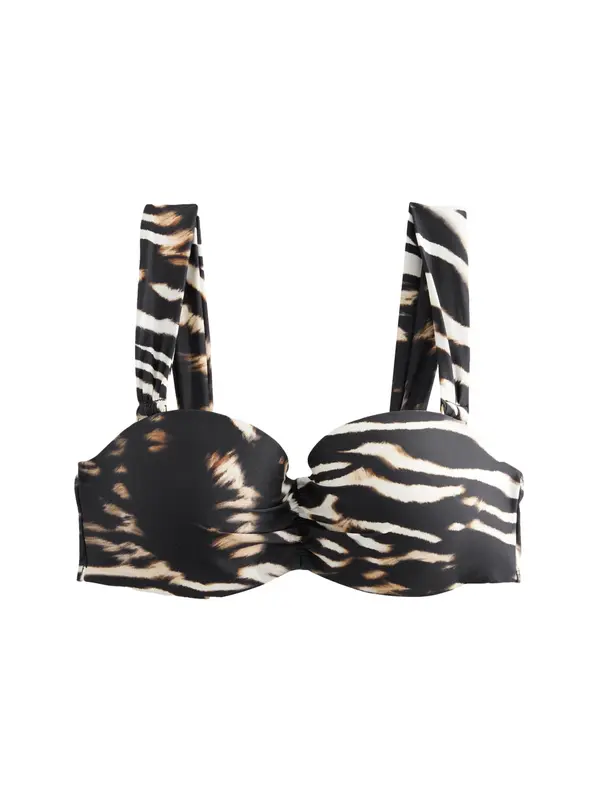 Next Next Bikini zgornji del 'Kew'  svetlo rjava / črna / naravno bela