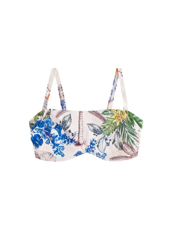 Next Next Bikini zgornji del  kobalt modra / pastelno rumena / limeta / off-bela