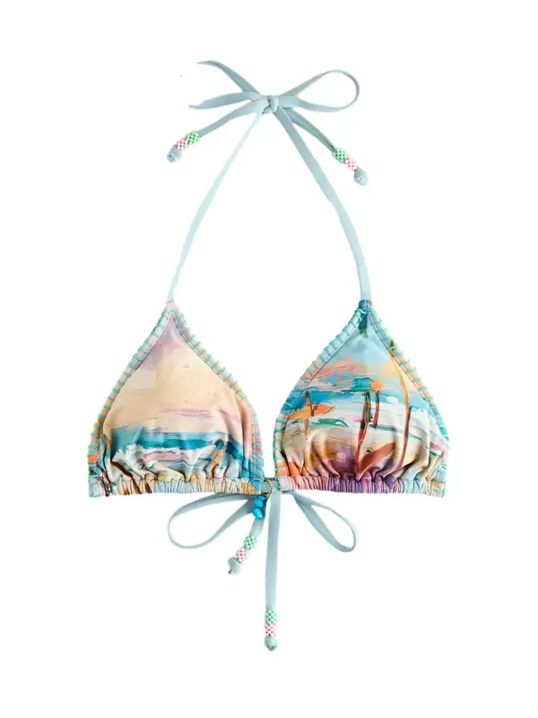 Next Next Bikini zgornji del  nebeško modra / pastelno oranžna / roza