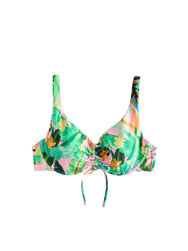 Next Next Bikini zgornji del  rumena / jelka / travnato zelena / roza