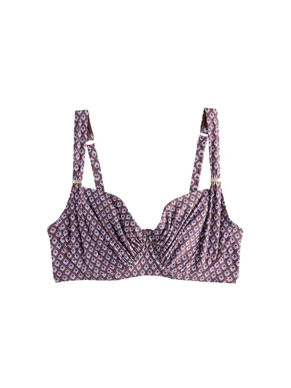 Next Next Bikini zgornji del  svetlo modra / rjava / čokolada / bela