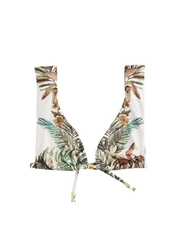 Next Next Bikini zgornji del  svetlo rjava / petrol / bela