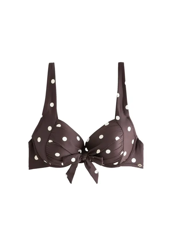 Next Next Bikini zgornji del  temno rjava / bela