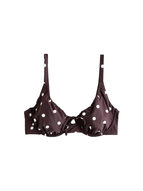 Next Next Bikini zgornji del  temno rjava / volneno bela