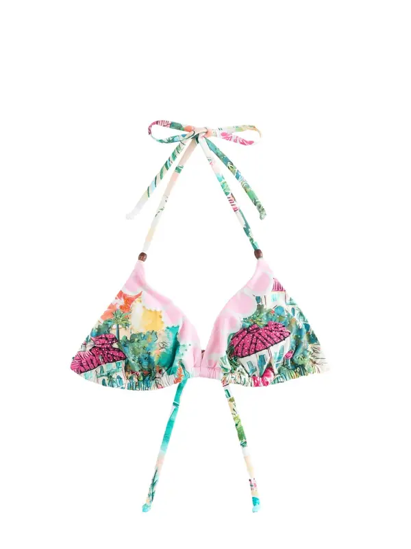 Next Next Bikini zgornji del  temno zelena / roza / roza