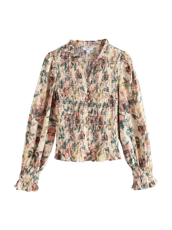 Next Next Bluza  bež / jelka / korala / temno rdeča