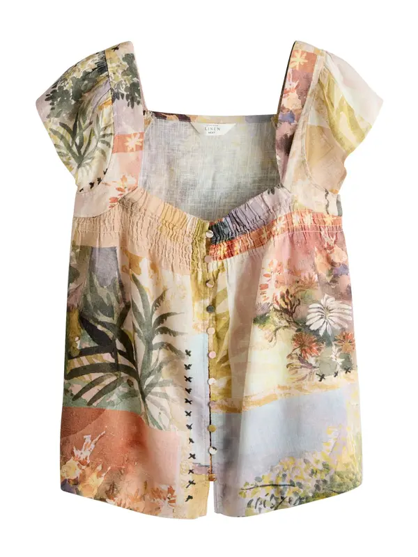 Next Next Bluza  bež / pastelno modra / jelka / losos