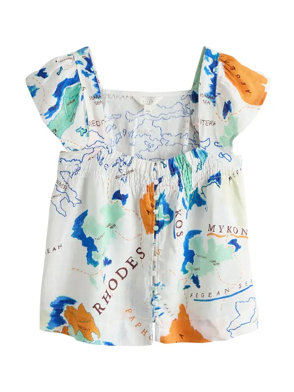 Next Next Bluza  ecru / modra / turkizna / temno oranžna