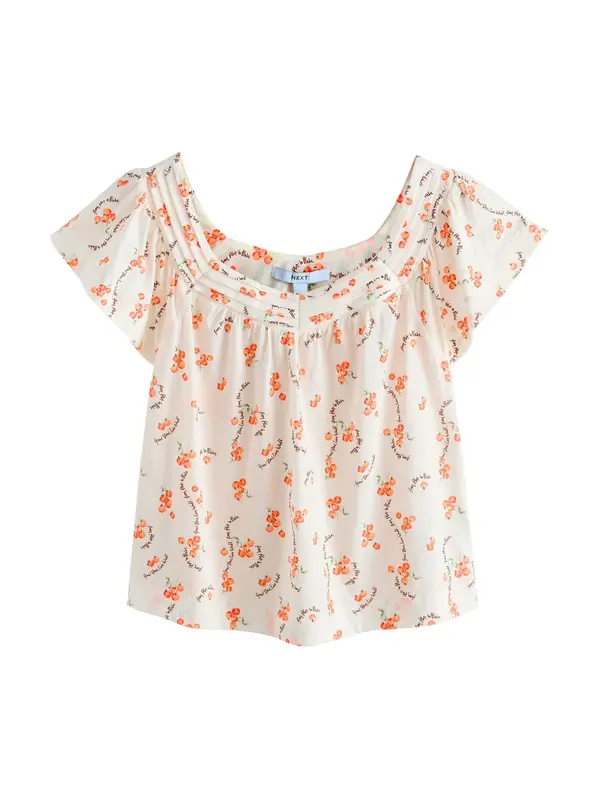 Next Next Bluza  ecru / temno zelena / oranžna / temno oranžna