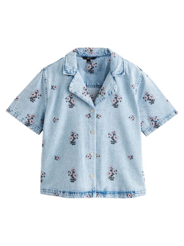 Next Next Bluza  moder denim / temno zelena / burgund / bela