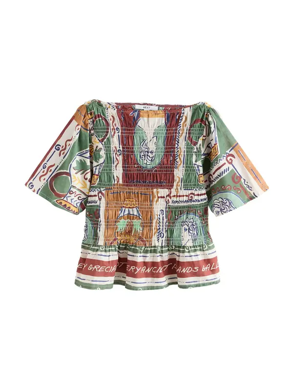 Next Next Bluza  modra / rjava / zelena / bela